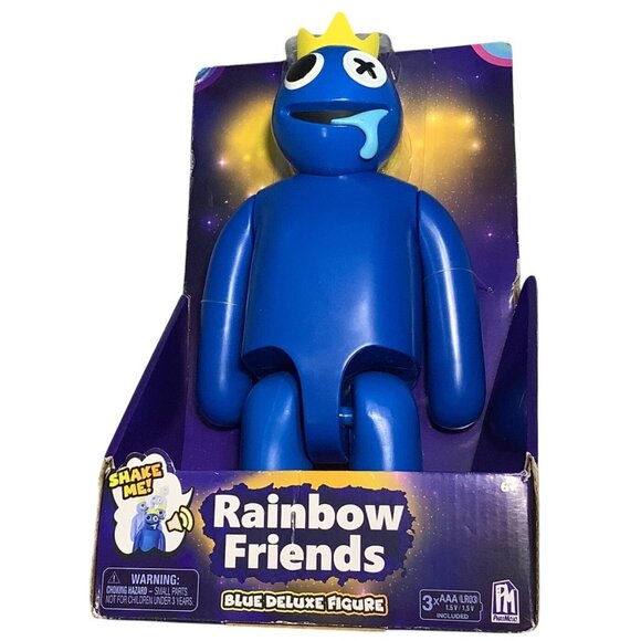 Rainbow Friends Blue Deluxe 12" Figure Toy Shake Me Feature With Crown - Picture 3 of 5